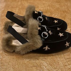 100% authentic Gucci kids velvet Horsebit mule slippers size 30/ 12-12.5 US